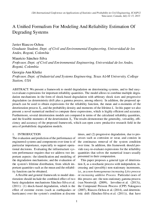 (PDF) A unified formalism for modeling and reliability estimation of ...
