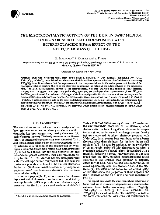 (PDF) The electrocatalytic activity of the H.E.R. in basic medium on ...