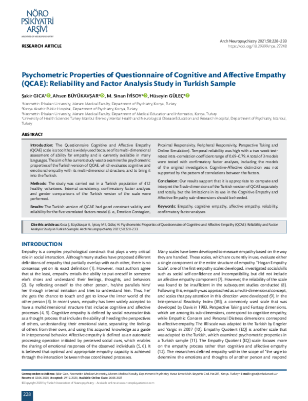 (PDF) Psychometric Properties of Questionnaire of Cognitive and ...