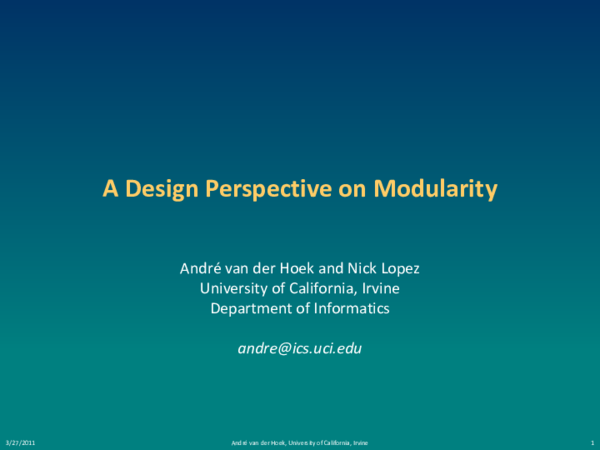 (PDF) A design perspective on modularity