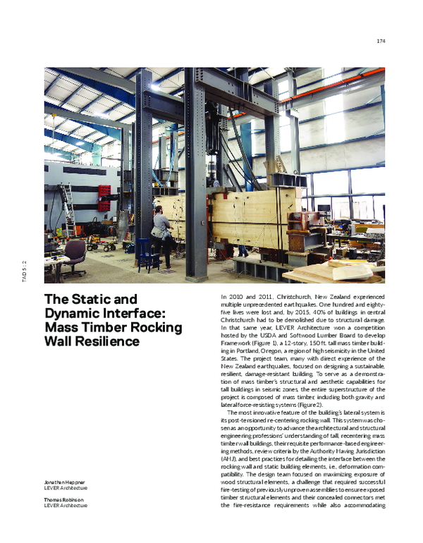 (PDF) TADS The Static and Dynamic Interface Mass Timber Rocking Wall ...