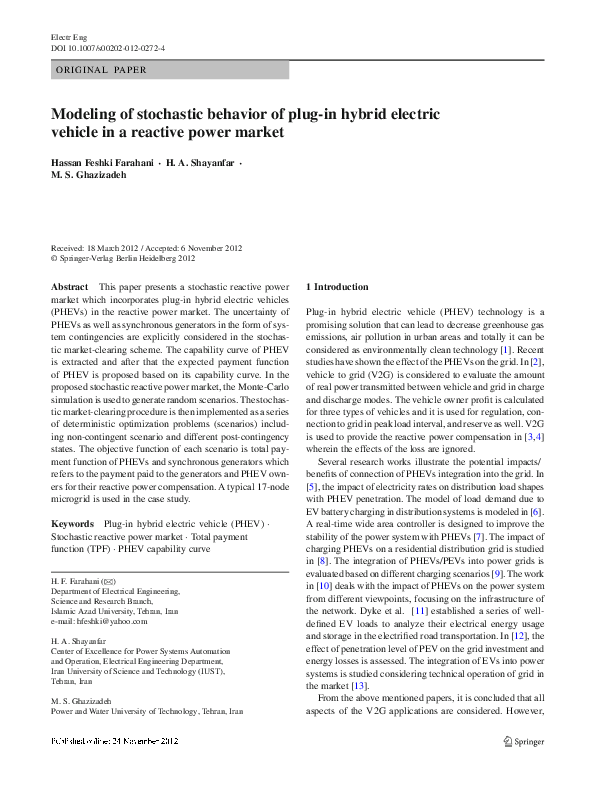 (PDF) Modeling of stochastic behavior of plug-in hybrid electric ...