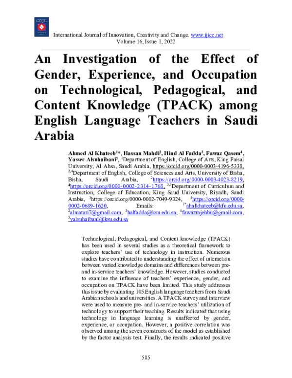(PDF) An Investigation of the Effect of Gender, Experience, and ...