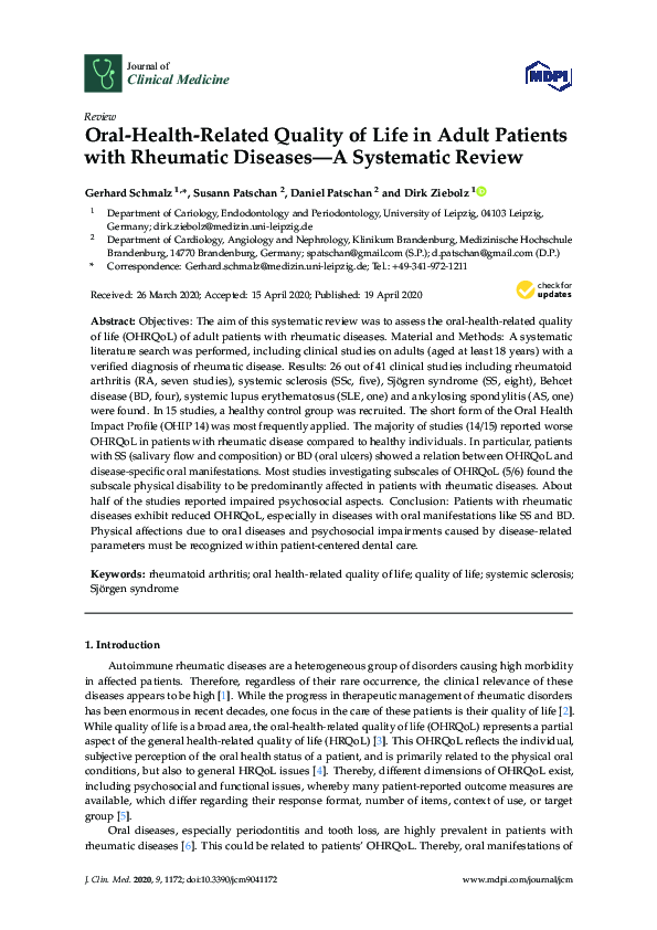 (PDF) Oral-Health-Related Quality of Life in Adult Patients with ...