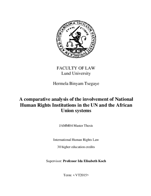 (PDF) A comparative analysis of the involvement of National Human ...