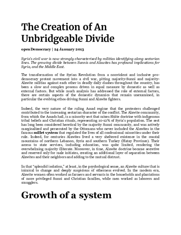 (PDF) The Creation of An Unbridgeable Divide