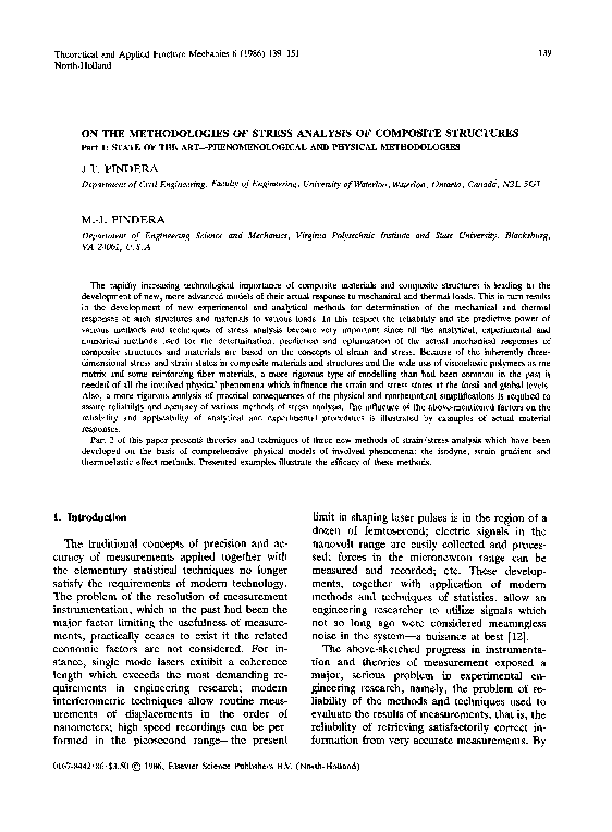 (PDF) On the methodologies of stress analysis of composite structures