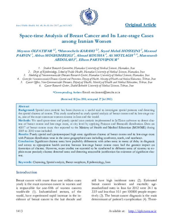 (PDF) Space-time Analysis of Breast Cancer and Its Late-stage Cases ...