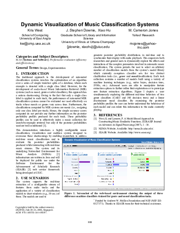(PDF) Dynamic visualization of music classification systems