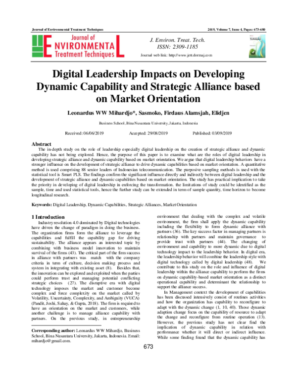 (PDF) Digital Leadership Impacts on Developing Dynamic Capability and ...