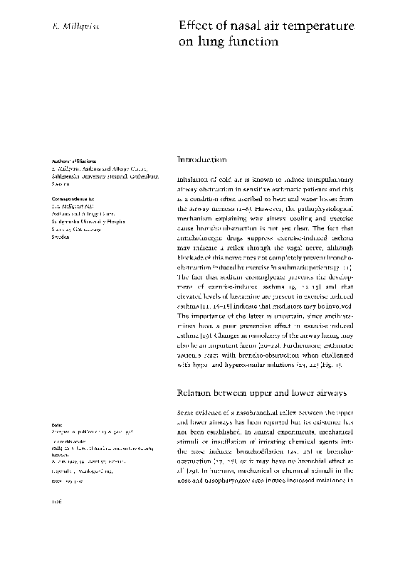 (PDF) Effect of nasal air temperature on lung function
