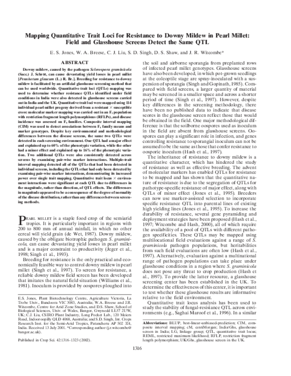 (PDF) Mapping quantitative trait loci for resistance to Pratylenchus ...