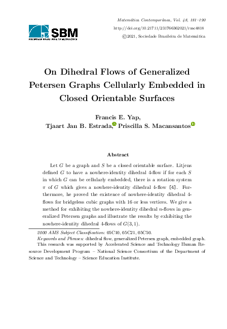 (PDF) On Dihedral Flows of Generalized Petersen Graphs Cellularly ...
