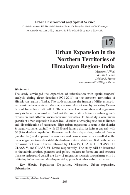(PDF) Urban Expansion in the Northern Territories of Himalayan Region ...