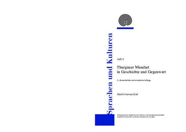 Thurgauer Mundart in Geschichte und Gegenwart