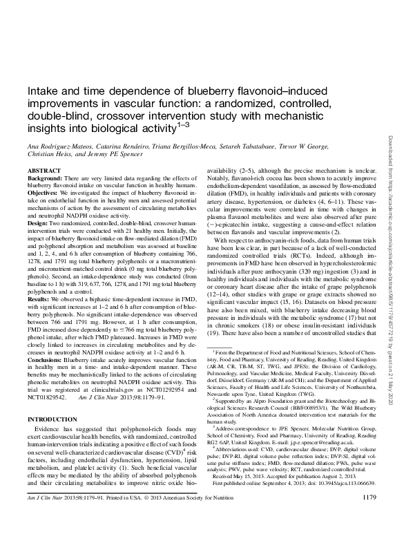 (PDF) Intake and time dependence of blueberry flavonoidinduced