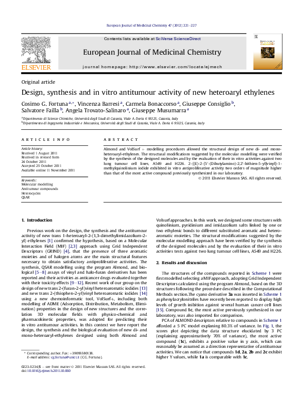 (PDF) Design, synthesis and in vitro antitumour activity of new ...