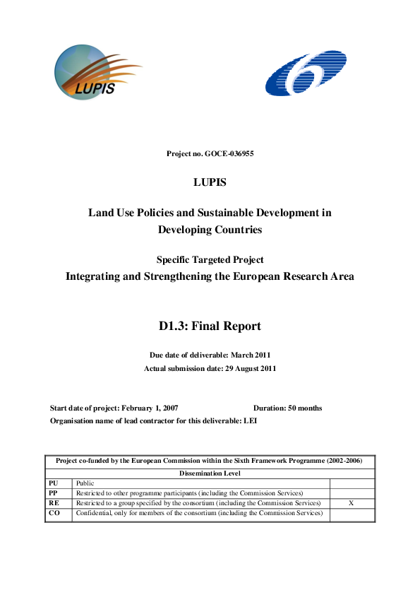 (PDF) D1. 3: Final Report. LUPIS. Land Use Policies and Sustainable ...