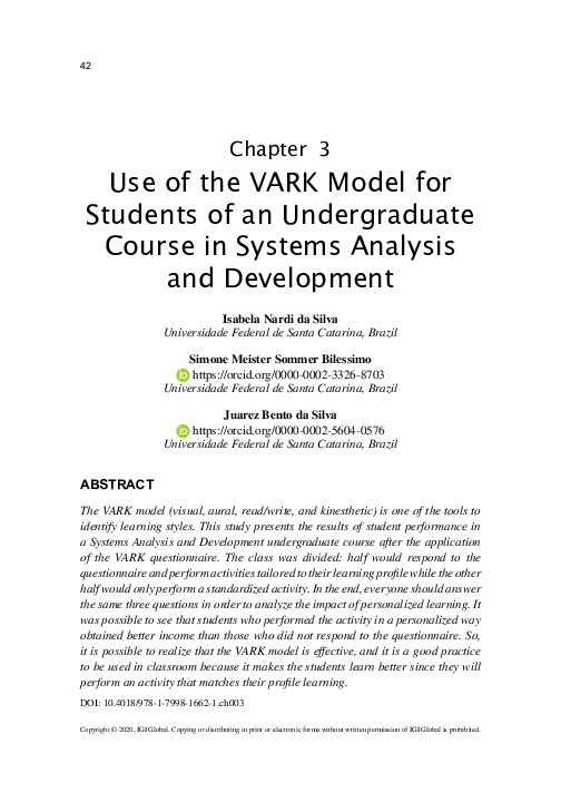 (PDF) Use of the VARK Model for Students of an Undergraduate Course in ...
