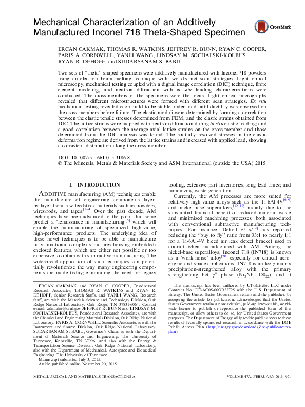 (PDF) Mechanical characterization of additively manufactured ...
