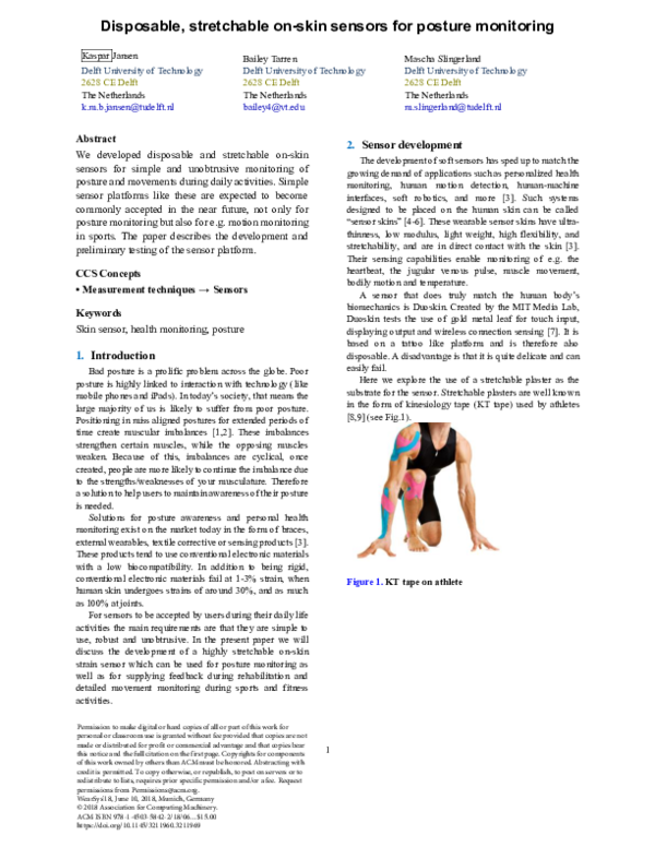 (PDF) Disposable, stretchable on-skin sensors for posture monitoring