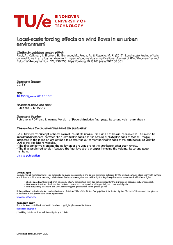 (PDF) Local-scale forcing effects on wind flows in an urban environment ...