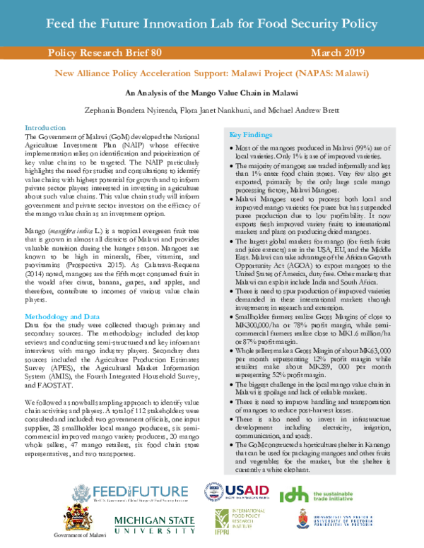 (PDF) An Analysis of the Mango Value Chain in Malawi