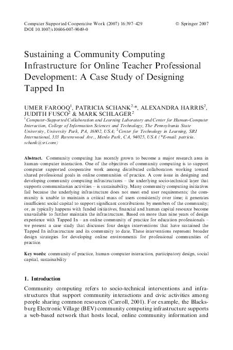(PDF) Sustaining a Community Computing Infrastructure for Online ...