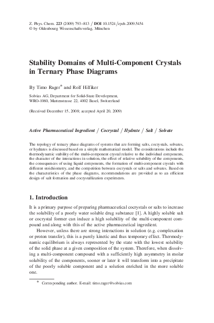(PDF) Stability Domains of Multi-Component Crystals in Ternary Phase ...