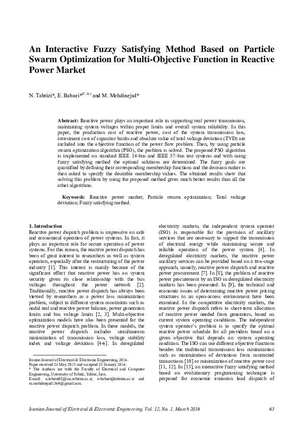 (PDF) An Interactive Fuzzy Satisfying Method Based on Particle Swarm ...