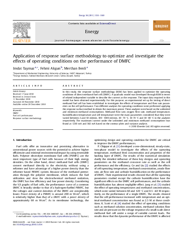 (PDF) Application of response surface methodology to optimize and ...