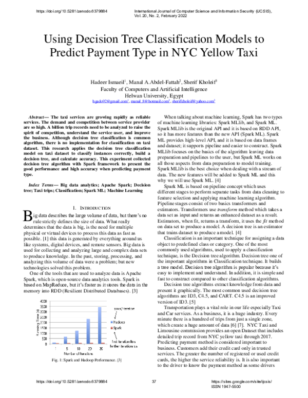 (PDF) Using Decision Tree Classification Models to Predict Payment Type ...