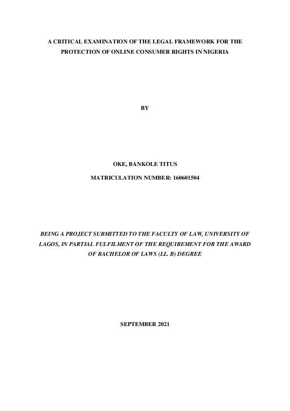 (PDF) A CRITICAL EXAMINATION OF THE LEGAL FRAMEWORK FOR THE PROTECTION ...