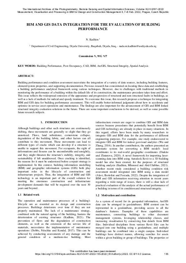 (PDF) BIM AND GIS DATA INTEGRATION FOR THE EVALUATION OF BUILDING ...