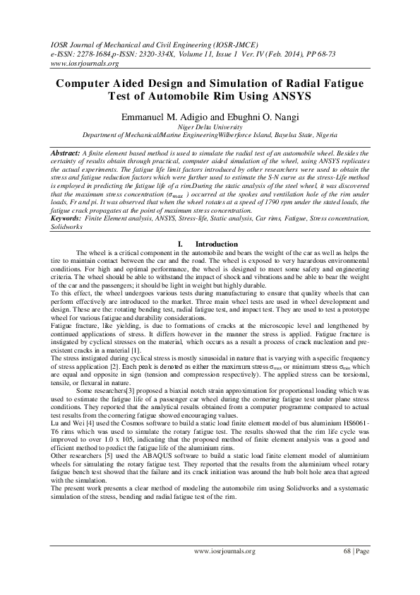 (PDF) Computer Aided Design and Simulation of Radial Fatigue Test of ...