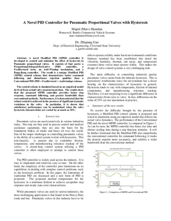 (PDF) A novel PID controller for pneumatic proportional valves with ...