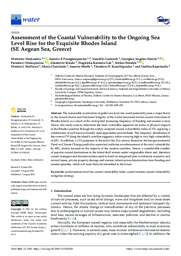 (PDF) Assessment of the Coastal Vulnerability to the Ongoing Sea Level ...