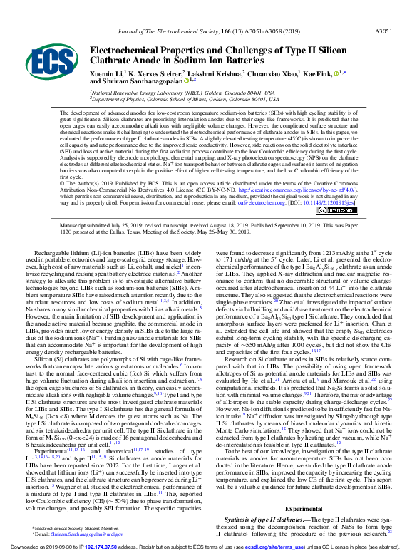 (PDF) Electrochemical Properties and Challenges of Type II Silicon ...
