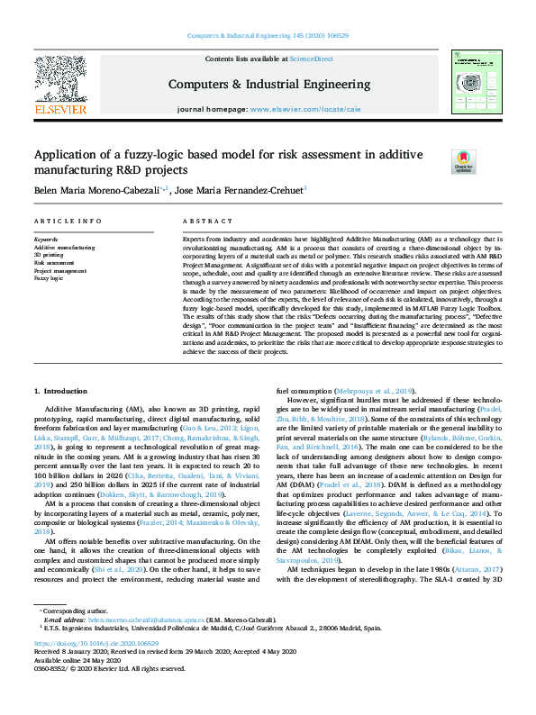 (PDF) Application of a fuzzy-logic based model for risk assessment in ...