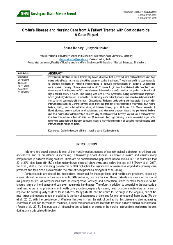 (PDF) Crohn's disease and nursing care from a patient treated with