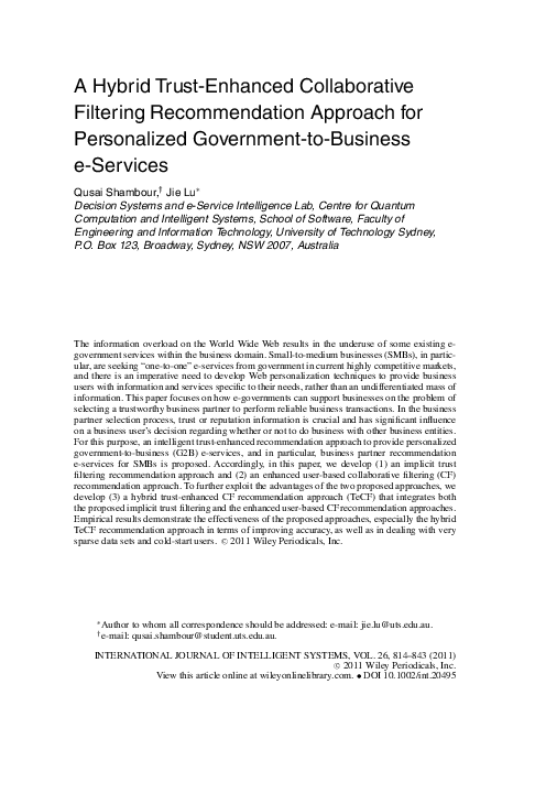 (PDF) A hybrid trust-enhanced collaborative filtering recommendation ...