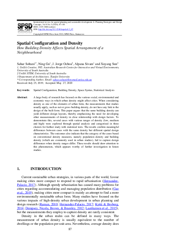 (PDF) Spatial Configuration and Density
