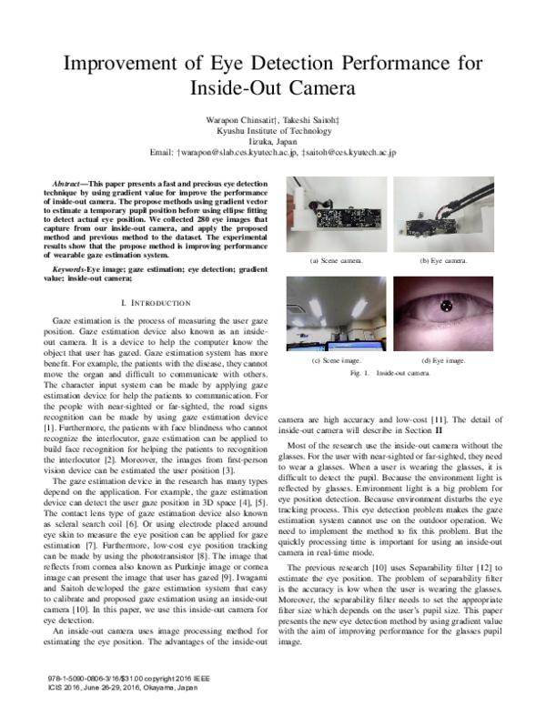 (PDF) Improvement of eye detection performance for inside-out camera