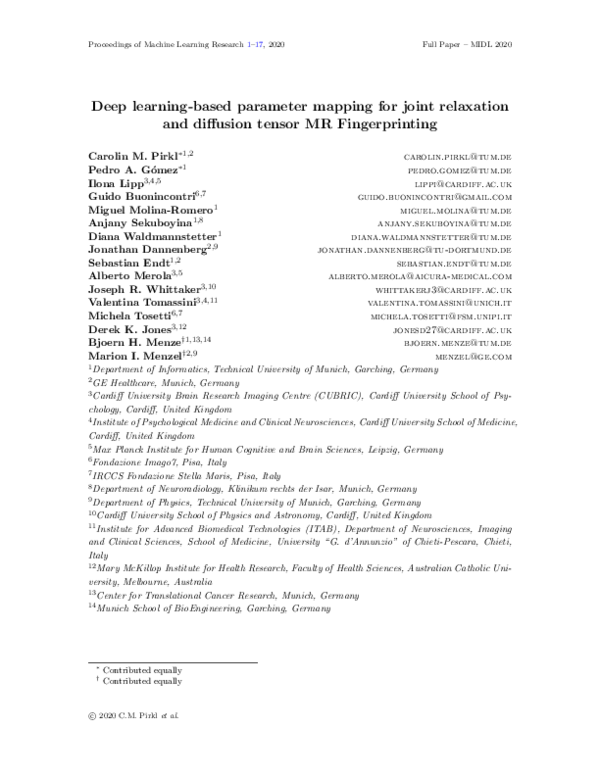 (PDF) Deep learning-based parameter mapping for joint relaxation and ...
