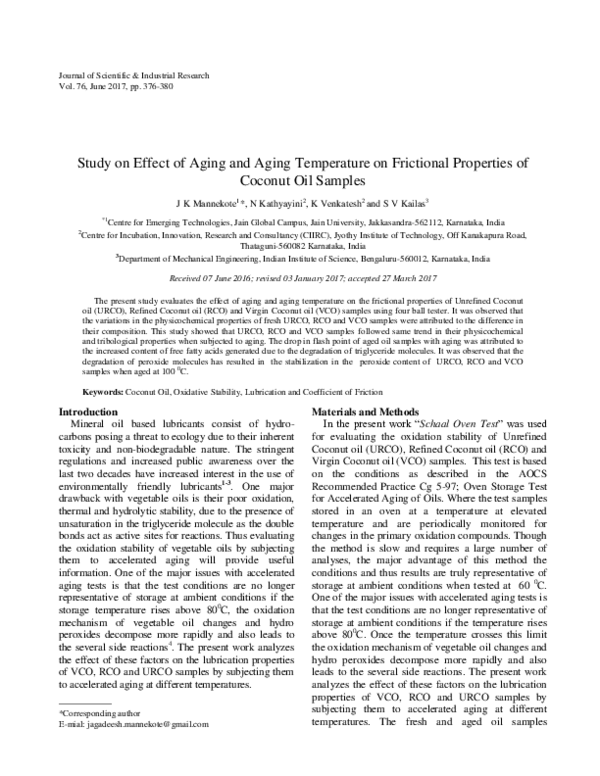 (PDF) Study on Effect of Aging and Aging Temperature on Frictional ...