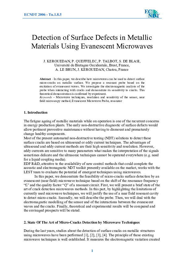 (PDF) Detection of Surface Defects in Metallic Materials Using ...