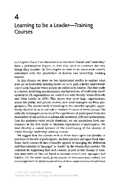 (PDF) Learning to be a Leader—Training Courses