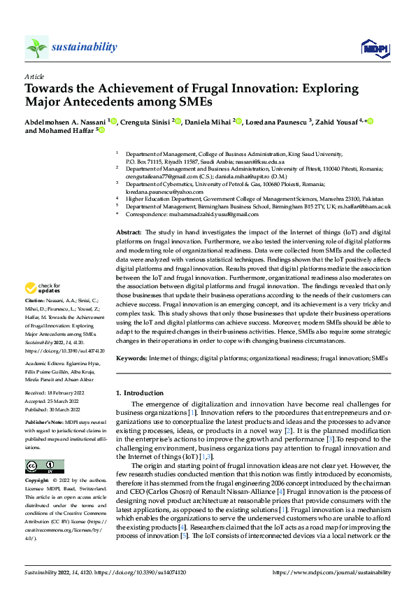 (PDF) Towards the Achievement of Frugal Innovation: Exploring Major ...