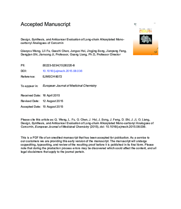(PDF) Design, synthesis, and anticancer evaluation of new 1,3,4 ...