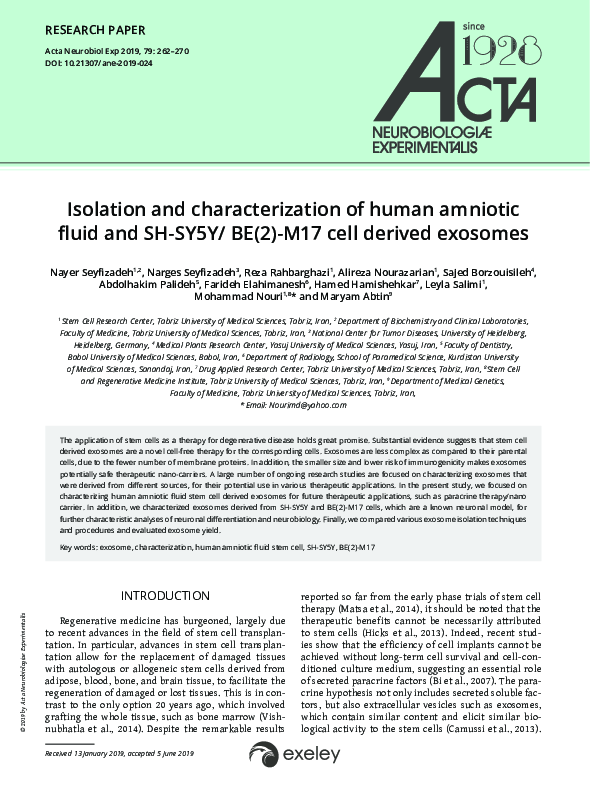 (PDF) Isolation and characterization of human amniotic fluid and SH ...